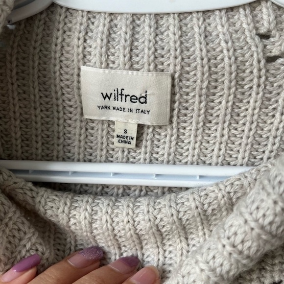 Wilfred Aritzia Open-stitch Wool Sleeveless Cowl Neck Sweater S Beige/Gray - Picture 3 of 10